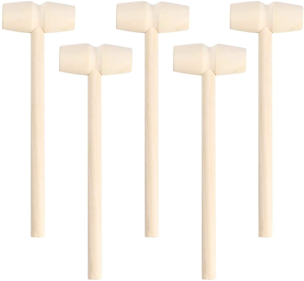 RKPM HOMES Mini Wooden Hammer Mallet Pounding Toy Cute Beating Gavel Toys for Boys Girls (6 Pcs)