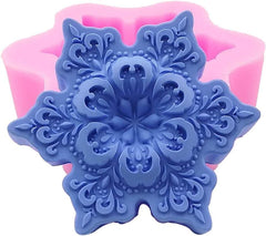 RKPM HOMES Candle Mold I 3D Christmas Snowflake Shape Silicone Scented Wax Mould I for DIY Handmade Chocolate Ornament Cake Décor Aromatherapy Soap Resin Art Craft Making Home Party Decoration (A)