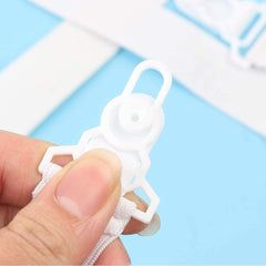 RKPM HOMES Elastic Band Clip for Bed Sheet Fasteners Suspenders - 4 Pcs White Nylon Buckle
