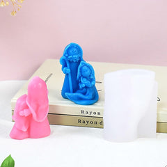 RKPM HOMES Jesus Candle Mold I Nativity Scene House & Family Silicone Scented Wax Mould I Succulent Molds for Handmade Ornament Aromatherapy Soap, Clay, Resin Epoxy Casting, Art Craft Making (Style 2)