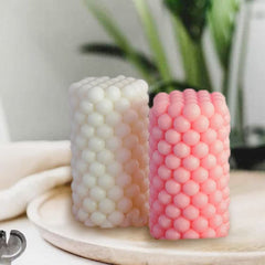 RKPM HOMES Pillar Shape Candle Molds | 3D Fondant Silicone Cube Bubble Geometric Ball Wax Mould | Handmade Candles Making | Moulds for Mousse Dessert Soap Cake DIY Decorating Art Crafts - 1 Cavity