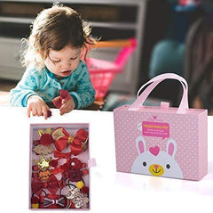 RKPM HOMES Baby Girl Hair Accessories Hair Clips Ties Hairpins Set Of 18 (Wine Red)