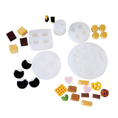 RKPM HOMES Cookie Fondant Mold I 3D Silicone Donut Mould I for DIY Handmade Sugarcraft Cake Decoration, Polymer Clay, Candy, Cupcake, Jelly, Muffin, Soap Resin Wax Making (Bited Biscuit 4 Cavity)