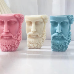 RKPM HOMES Body Shape Candle Molds I 3D Half Face David Head Abstract Sculpture Statue Mould I for DIY Handmade Ornament Aromatherapy Clay Resin Casting Art Craft Making Soap Home Party Decoration (B)