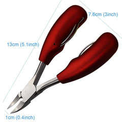 RKPM HOMES Professional Toe Nail Clippers for Thick and Ingrown Toenails, Heavy duty Toenail Clippers for Men & Seniors with Stainless Steel Sharp Blades and Lighter Soft Big Handle(Red)