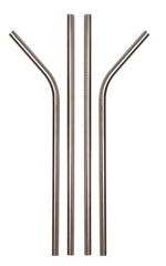 RKPM Stainless Steel Straws, Reusable Drinking Straws Eco-Friendly for 250-800 ML Tumblers Cups Mugs Cold Beverage with FDA Grade (2 Straight - 2 Bend with Cleaning Brush)