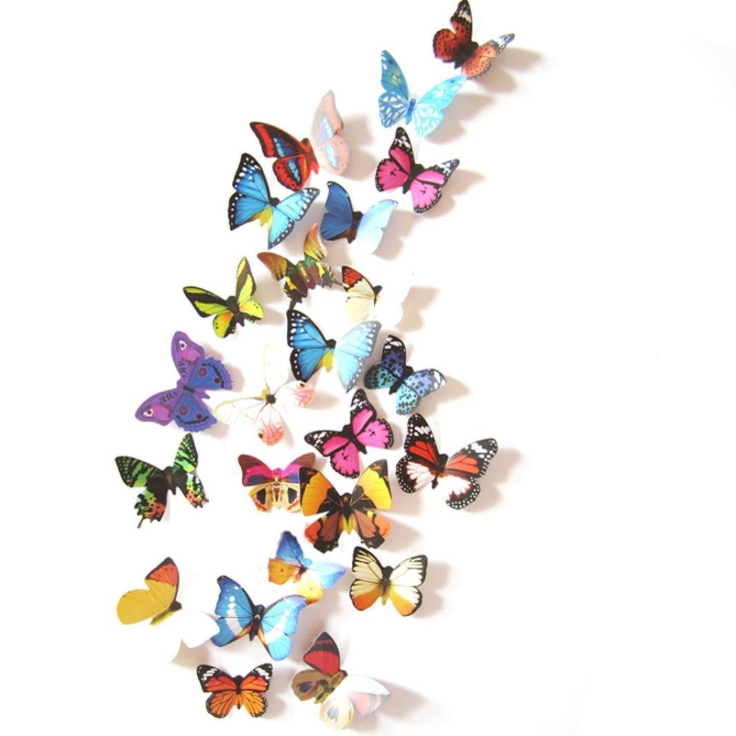 RKPM 3D Butterfly Wall Stickers with Magnet Multi Colour for Home Decoration 12 Pcs
