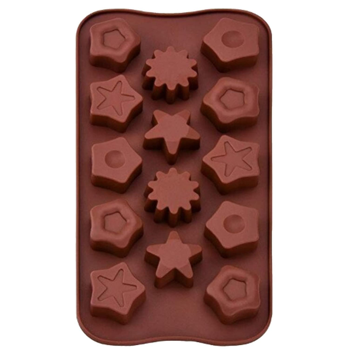 RKPM HOMES Different Shape Star Chocolate Mould | Silicone Candy Mold | Baking Tools for Cake Chocolate Candy Ice Jelly | Cake Baking Moulds | Bakeware Molds | Brown – 14 Cavity