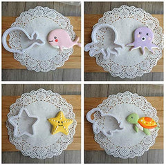 RKPM HOMES 8-Pieces Ocean Searies Cartoon Shape DIY Cake Plunger Cutter, Biscuit Cutters Sugarcraft Cake Decorating,(See Animal Shape Cutter)