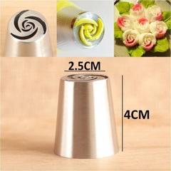 RKPM Cake Decorating Nozzle Set of 9 Russia Icing Piping Nozzles Stainless Steel with 1 Coupler for Decorating Cupcake Pastries Desserts Tarts Pie
