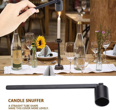 RKPM HOMES Stainless Steel Candle Snuffer I Candle Extinguisher Cover with Long Handle & Straight Tube I for Putting Out Candle Flame Safely I Candle Accessory I Black - Type B