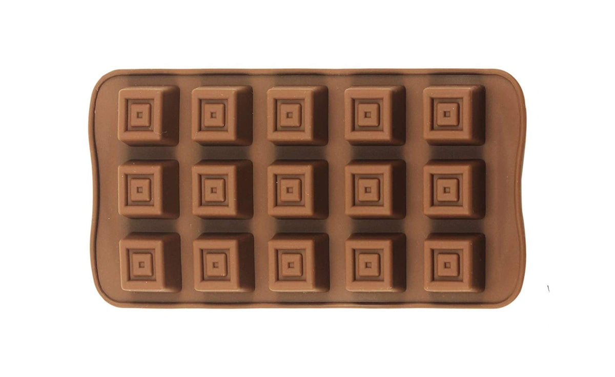 RKPM HOMES Silicone Chocolate Mold Candy Mold Jelly Ice Cube Tray Muffin Sugar Craft Fondant Mold Mould Cake Decorating Tools (15 Cavity Square Chocolate Mold)