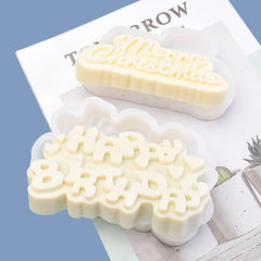 RKPM HOMES Chocolate Mould I 3D Fondant English Letters Silicone Candy Mold I for DIY Handmade Soap, Candle, Cakes French Dessert, Pastry, Muffin Cookies, Cupcake, Decoration Tools (Merry Christmas)