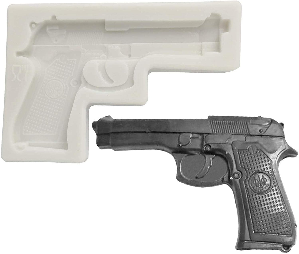 RKPM HOMES Gun Silicone Molds Pistol Shaped Silicone Fondant Mold Chocolate Dessert Molds for Baking Chocolate Candy Sugar Cake Decorations Polymer Clay