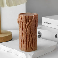 RKPM HOMES Wood Grain Candle Mold I 3D Fondant Tree Stump Shape Silicone Epoxy Mould I for DIY Handmade Ornament Chocolate Cake Décor Aromatherapy Soap Resin Art Crafts Home Party Decoration