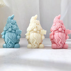 RKPM HOMES Gnome Dwarf Christmas Candle Mold I 3D Fondant Faceless Santa Claus Silicone Scented Wax Mould I for DIY Handmade Ornament Cake Décor Aromatherapy Soap Resin Art Craft Home Décor (A)