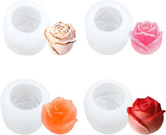 RKPM HOMES Rose Shape Ice Cube Mold I Multi-Purpose Reusable 3D Flower Ice Cream Mould I for DIY Handmade Chocolate Cake Décor Aromatherapy Soap Resin Candle Candy Cupcake Cocktail Party (1.5 Inch)