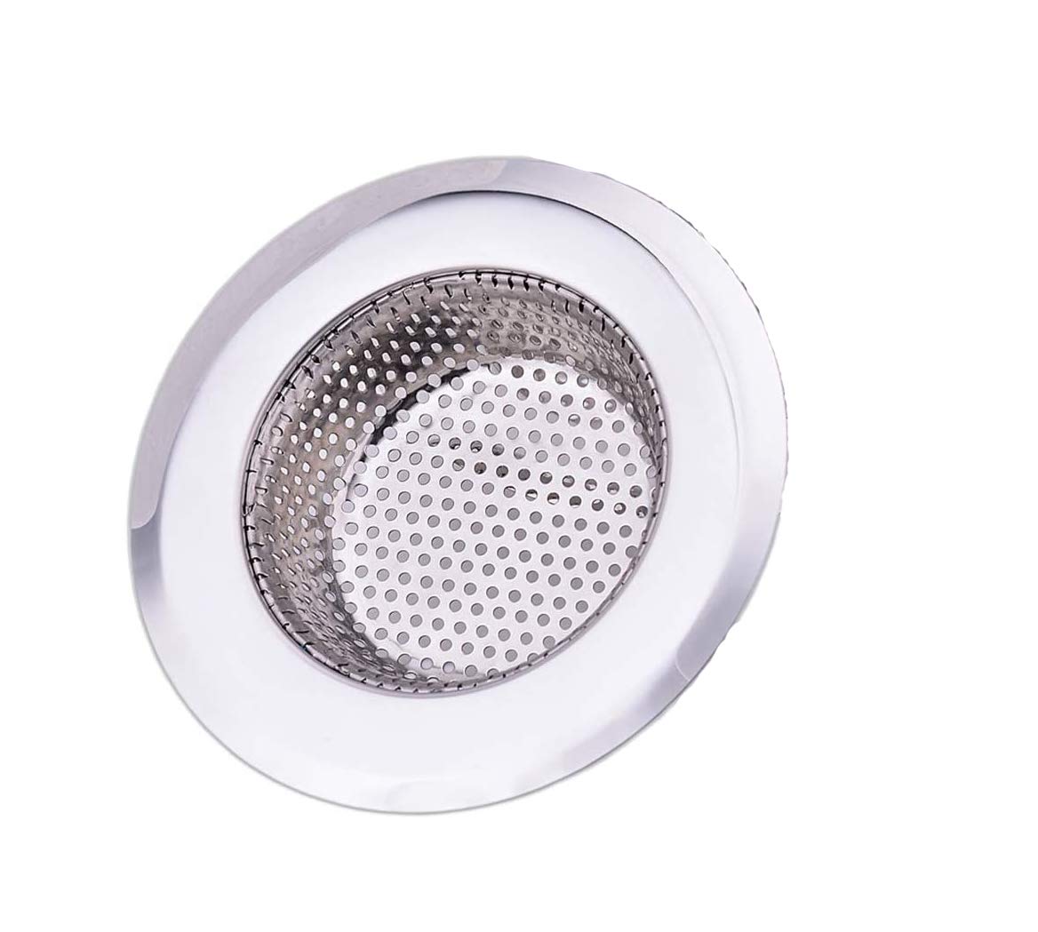 RKPM HOMES Kitchen Sink Strainer Stainless Steel Drain Filter Strainer with Large Wide Rim 7.2 Cm for Kitchen Sinks (1 Pcs)