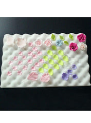 RKPM HOMES 2 Pcs Flower Foam Pad | Fondant Shaping Sponge Pad | Gum Paste Modeling Foam Tray | Cake Sponge Mat | Cake Decorating Tools | for Kitchen Baking Sugarcraft DIY – White