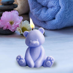 RKPM HOMES Fat Sitting Bear Shape Candle Mold I 3D Fondant Cute Cartoon Silicone Epoxy Casting Mould I for DIY Handmade Ornament Chocolate Cake Décor Aromatherapy Soap Resin Art Craft Home Decoration