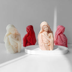 RKPM HOMES Blessed Virgin Mary with Baby Jesus Statue Candle Mold I Madonna & Child Silicone Scented Sculpture Mould I for Handmade Ornament Cake Décor Aromatherapy Soap Resin Casting Art Craft Making