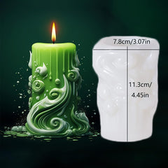 RKPM HOMES Wonderful World Spiral Pattern Candle Mold I 3D Snowflake Carved Circular Cylindrical Silicone Epoxy Mould I for DIY Handmade Ornament Cake Décor Aromatherapy Soap Resin Art Craft (237)