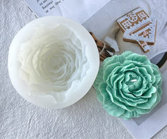 RKPM HOMES Candle Mold I 3D Fondant Small Peony Flower Shape Silicone Epoxy Mould I for DIY Handmade Ornament Chocolate, Aromatherapy, Soap, Resin Art Craft, Home Desktop Wedding Decoration - 1 Cavity