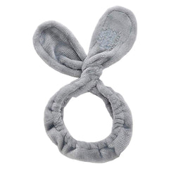 SYGA Girls Rabbit Ear Bowknot Hair Bands for Makeup, Elastic Velvet Face Wash Bath Shower Makeup Cosmetic Beauty Headbands for Washing Spa Yoga Face Care hair Accessories for Girls Women (Grey)