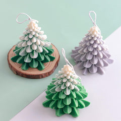RKPM HOMES Christmas Tree Shape Candle Mold I 3D Fondant Christmas Pine Silicone Scented Wax Mould I Succulent Molds for DIY Handmade Aromatherapy Ornament Soap Cake Décor, Resin Art Craft Making