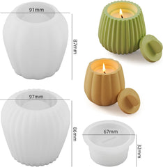 RKPM HOMES Storage Box with Lid Resin Mold I Concrete Round Stripe Bottle Vase Silicone Casting Mould I Succulent Molds for DIY Handmade Candle Jewelry Container Flowers Pot Decor