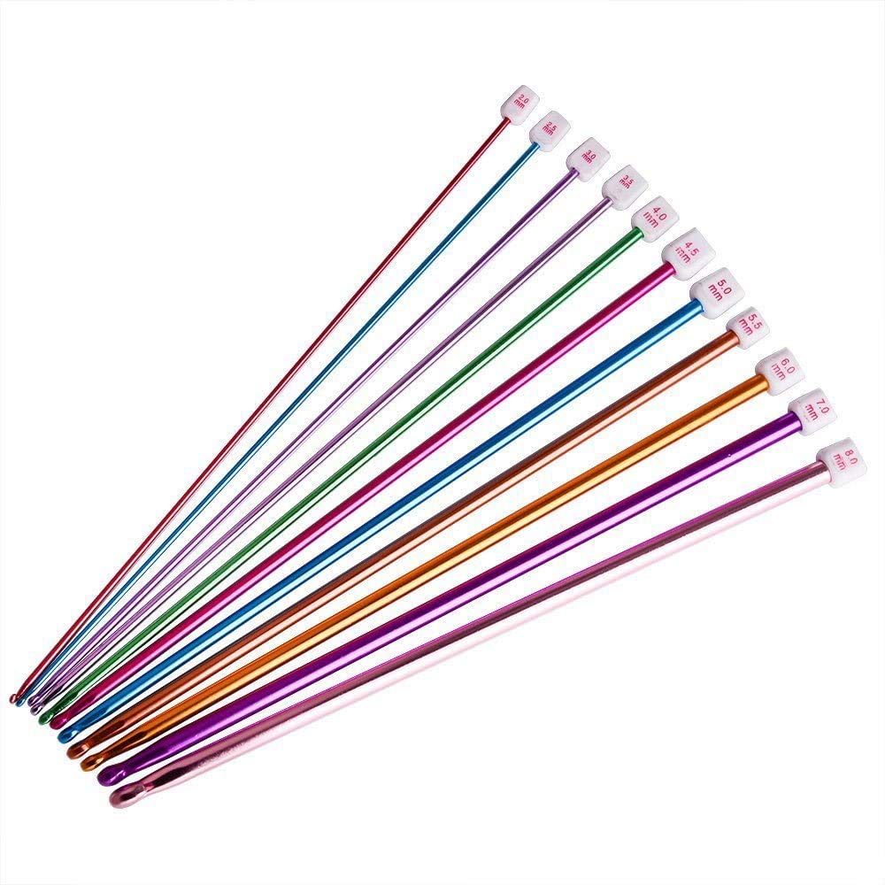 RKPM HOMES® 11 Pcs/Set Crochet Hooks Needle Set Assorted Colors Aluminum Knitting Needles Tools Kit Set