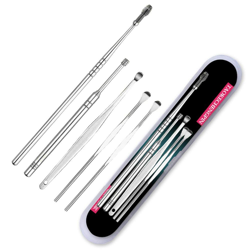 RKPM Ear Curette Earwax Removal Ear Wax Cleaner Swab Spiral Ear Pick (Set Of 5 Pieces)