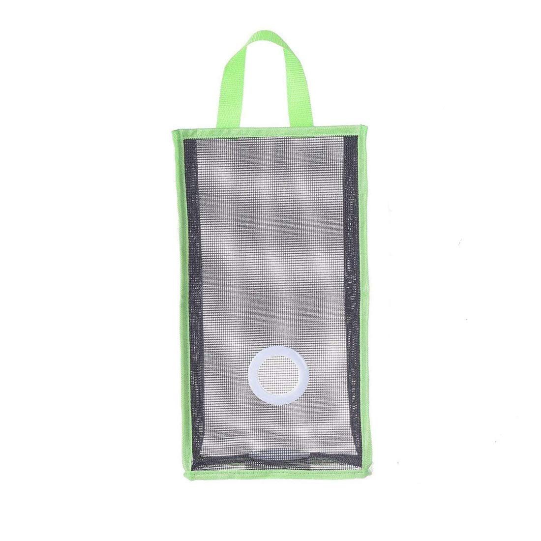 RKPM HOMES Wall Mount Plastic Bags Holder Hanging Grocery Bag Container Plastic Grocery Bag Saver Mesh Grocery Bag Dispenser for Kitchen Bathroom Office Green (Large Size: 48 X 20 X 10 cm)