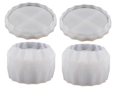 RKPM HOMES Box Resin Molds I Crystal Drip Round Silicone Epoxy Casting Mould with Lid I for DIY Handmade Candles Necklace Jewelry Storage Box Ring Trinket Container Art Crafts Home Decorations (2 Pcs)