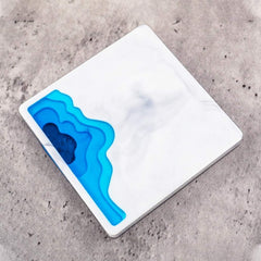 RKPM HOMES Coaster Molds I Silicone Irregular Multilayer Ocean Terraced Landscape UV Epoxy Resin Casting Tray I for DIY Cups Mats Art Crafts Jewelry Storage Box Ring Trinket Container Home Decoration