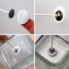 RKPM HOMES Cotton Wick With Metal Sustainer Tabs | Low Smoke Pre-Waxed for Candle Making | Homemade DIY Decorating Art | Accessory - Pack of 100 ( White)