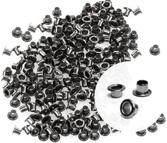 RKPM HOMES Grommet Eyelet Hole Rivets, Set of 100 | 3MM Hole Round Metal Self-Backing Eyelet | for Leather Craft DIY Scrapbooking Shoes Belts Clothes Fashion Practical Accessories (Gunmetal)