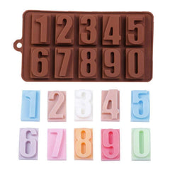 RKPM HOMES 0 to 9 Number Shape Chocolate Mould | Silicone Candy Mold | Baking Tools for Cake Chocolate Candy Ice Jelly | Cake Baking Moulds | Bakeware Molds | Brown – 10 Cavity
