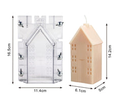 RKPM HOMES Candle Mould I 3D Fondant House Shape Polycarbonate Scented Mold I for DIY Handmade Cake Décor Aromatherapy Soap Candles Making Art Craft Home Wedding Dinner Party Decoration (C)
