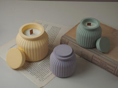 RKPM HOMES Storage Box Resin Molds I Concrete Round Stripe Silicone Casting Mould with Lid I for DIY Handmade Candles Necklace Earring Art Crafts Jewelry Ring Trinket Container Flower Pot (2 Pcs)