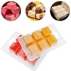 RKPM HOMES Wax Melt Mold I Square Shape Empty Plastic Clear Cube Tray I Reusable Clamshells Mould for DIY Handmade Wickless Tarts Candles Chocolate Ice Cube Soap Making Supplies - 6 Cavity (10 Pcs)