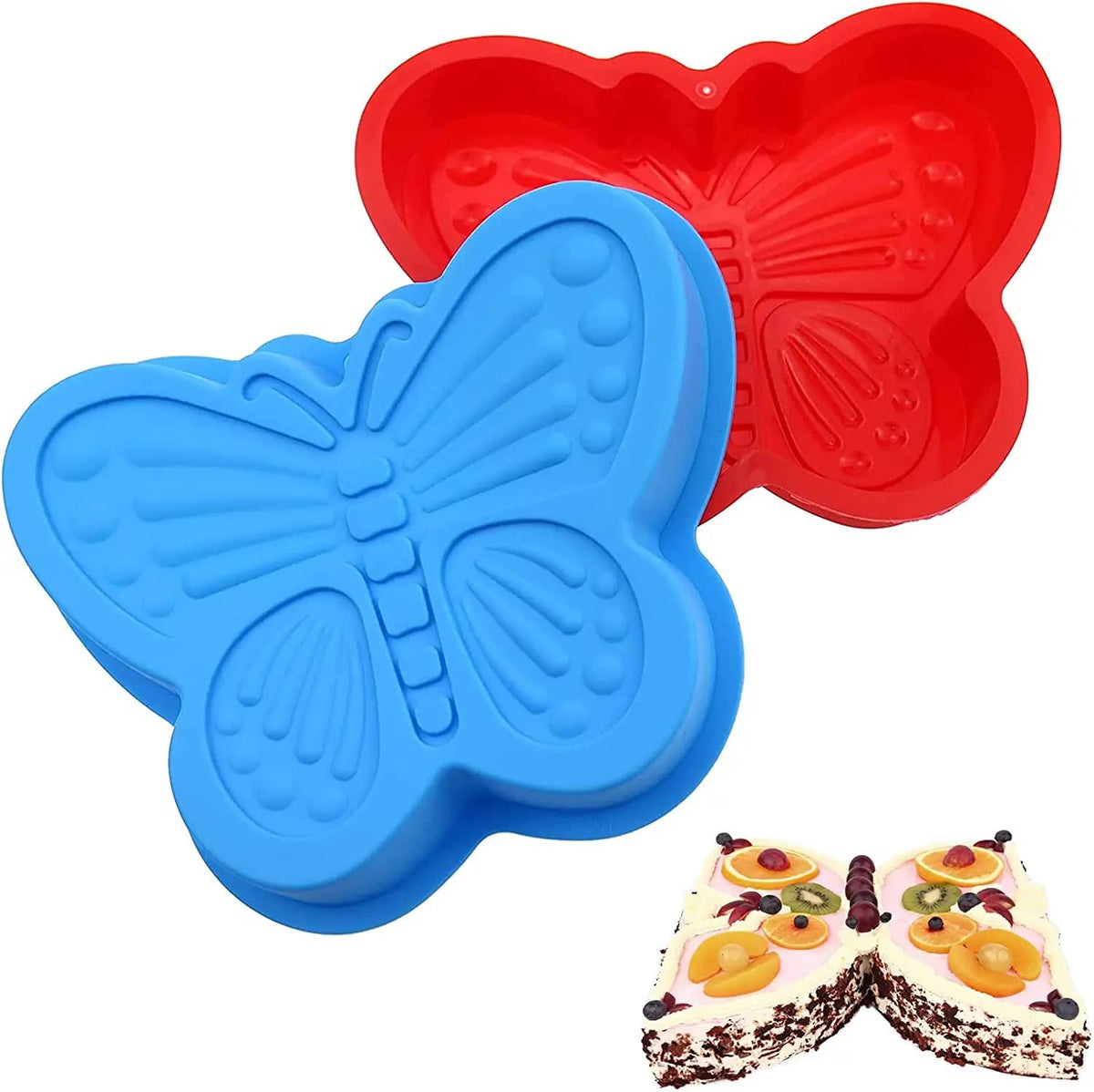 RKPM HOMES Butterfly Shape Cake Cup Liners I Silicone Baking Cups I Muffin Cupcake Cases I Microwave or Oven Tray Safe I Molds for Handmade Soap, Biscuit, Chocolate, Muffins, Jelly – Pack of 6