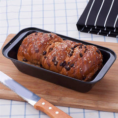 RKPM HOMES Rectangle Cake Mould I Non-Stick Tin Teflon Coating Baking Pan I Carbon Steel Bread Loaf Cake Tray I Can be Used Microwave Oven, OTG I Cake Making Supplies - Pack of 1 (Black)
