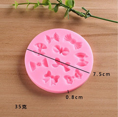RKPM HOMES Mini Round Bow Shape Chocolate Fondant Mold I 3D Bowknot Candy Silicone Mould I for DIY Handmade Sugarcraft Cake Décor Polymer Clay Muffin Cookies Jelly Cupcake Gummy Resin Art Crafts