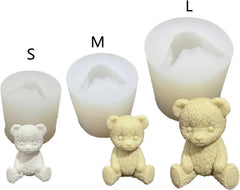 RKPM HOMES Cute Animal Candle Mold I 3D Sitting Teddy Bear Shape Silicone Scented Epoxy Mould I for DIY Handmade Ornament Cake Décor Aromatherapy Soap Resin Art Craft Making Home Decoration (Medium)