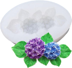 RKPM HOMES Chocolate Mold I 3D Fondant Hydrangea Flower Leaf Shape Silicone Candy Mould I for DIY Handmade Cake Décor Jelly Dessert Pastry Polymer Clay Soap Resin Candle Cupcake Decoration