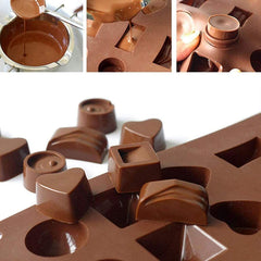 RKPM HOMES 6 Different Shape Chocolate Mould | Silicone Candy Mold | Baking Tools for Cake Chocolate Candy Ice Jelly | Cake Baking Moulds | Bakeware Molds | Brown – 30 Cavity