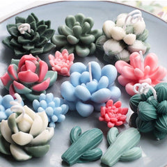 RKPM HOMES Cactus Flower Plants Candle Mold I 3D Fondant Silicone Scented Wax Mould I Succulent Molds for DIY Handmade Ornament Chocolate Cake Décor Resin Art Craft Making Home Decoration (RK190)