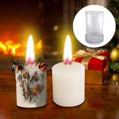 RKPM HOMES Cylindrical Pillar Candle Mold I Simple Flat Colum Acrylic Candlestick Wax Mould I for DIY Handmade Cake Décor, Aromatherapy, Candles Making Home Wedding Dinner Party Decoration (6X7.5 CM)