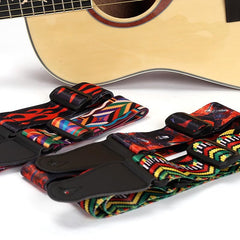 RKPM HOMES Guitar Strap I Soft Straps with PU Leather Ends I Adjustable Ultra Comfortable Belt I Modern Printed Design I for Electric, Acoustic, Bass, Classic Guitar, Ukulele (Geometric)